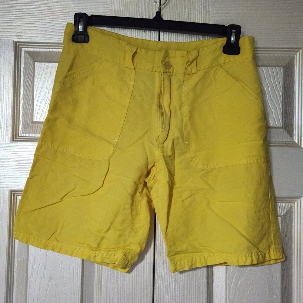 Vintage Yellow Linen feel Shorts Size M